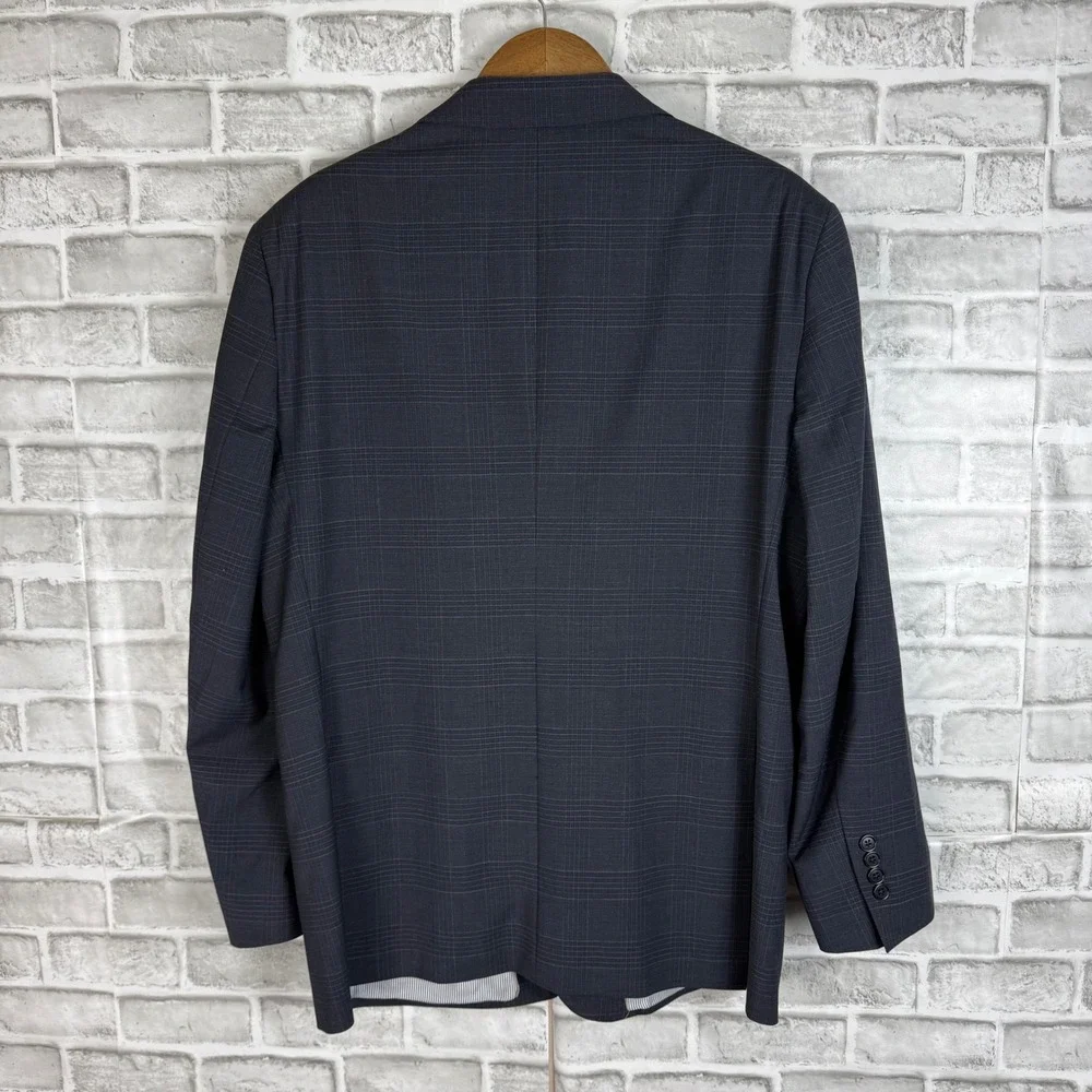 Brooks Brothers Explorer Regent Fit Blazer 46R Navy Blue Glen Plaid Wool Blend